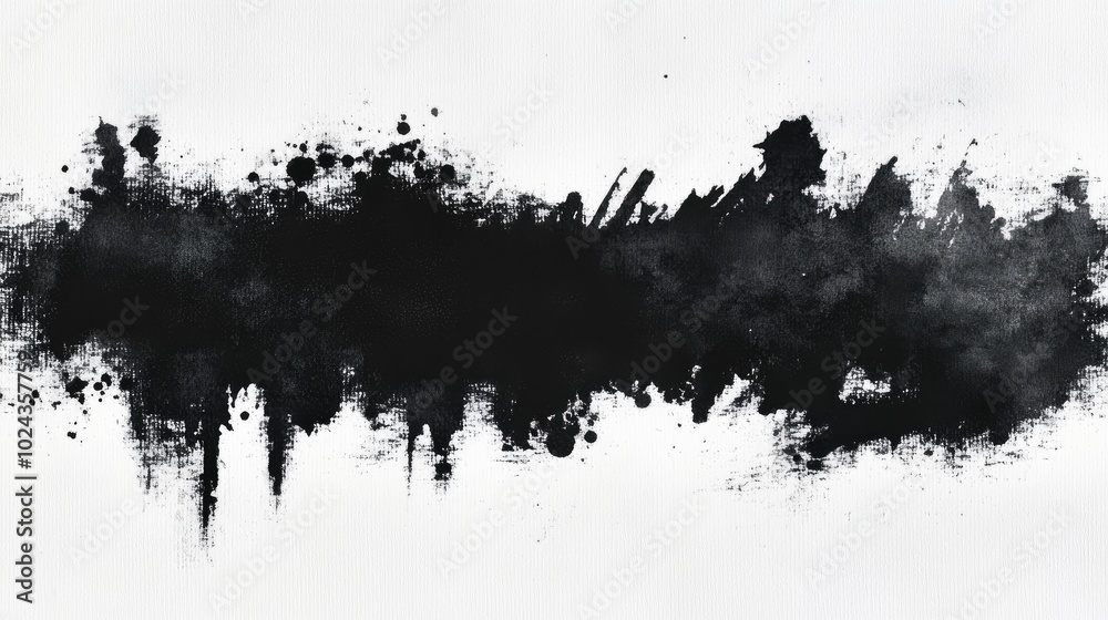 Abstract ink backdrop featuring a watercolor texture with black strokes on white paper suitable for web design and gaming art showcasing a dark mud grunge appearance with a macro focus Abstract ink backdrop featuring a watercolor texture with black strokes on white paper suitable for web design and gaming art showcasing a dark mud grunge appearance with a macro focus