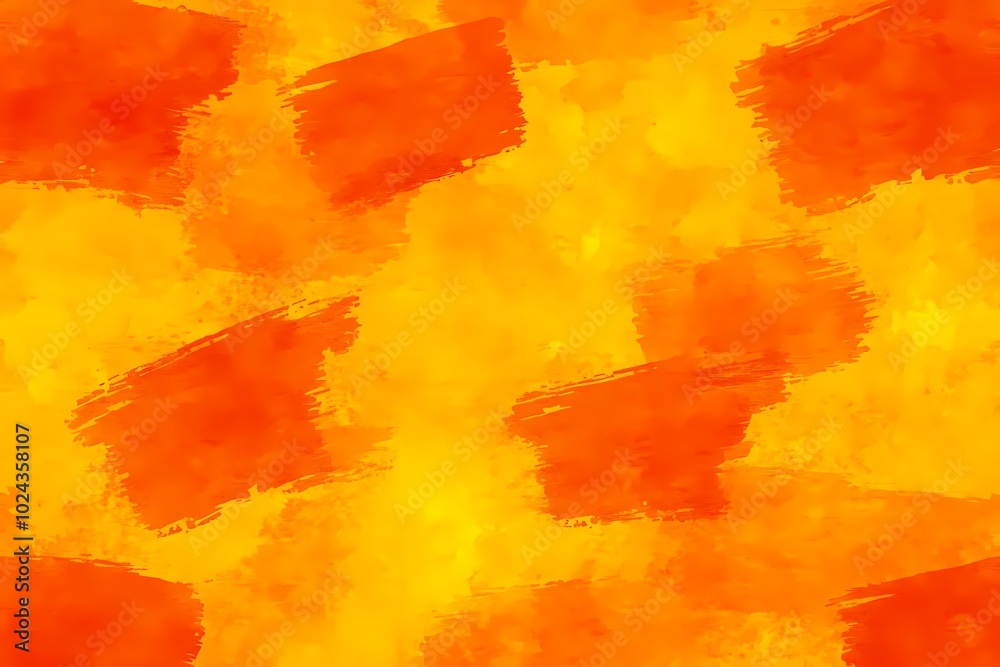 Obraz premium Bright Orange Watercolor Abstract with Splash Effects
