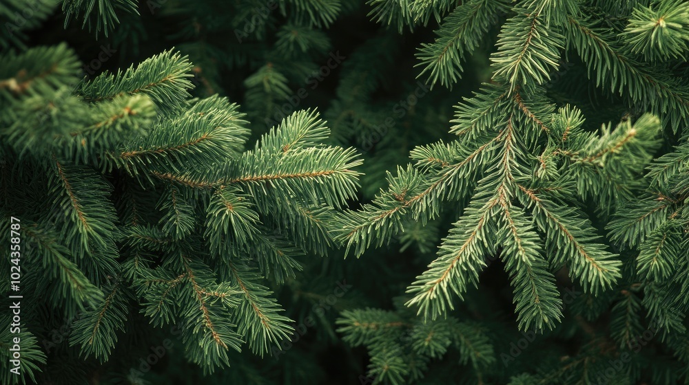 Close Up of Green Spruce Branches in Natural Environment Close Up of Green Spruce Branches in Natural Environment