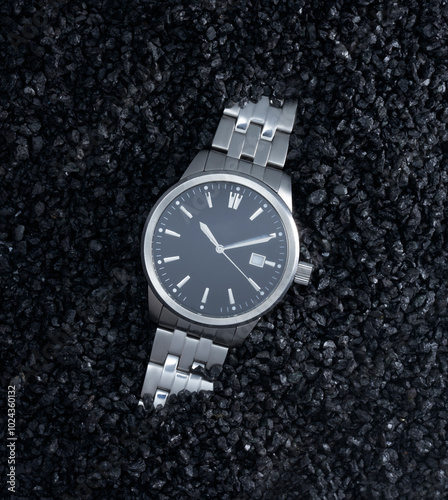 watch on black background
