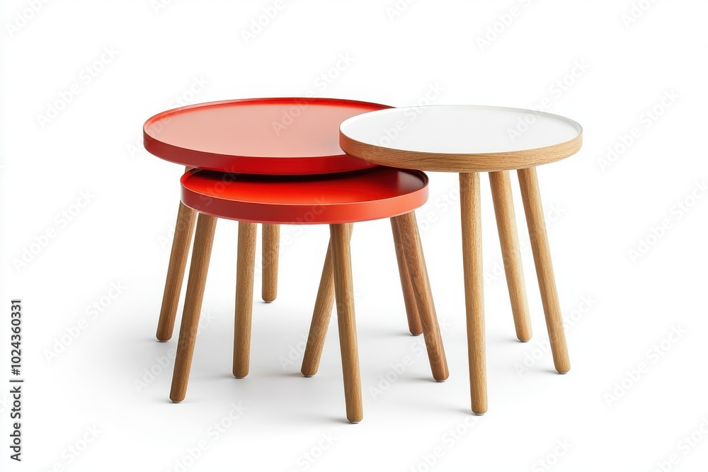 Nesting tables isolate on white background, clipping path Nesting tables isolate on white background, clipping path