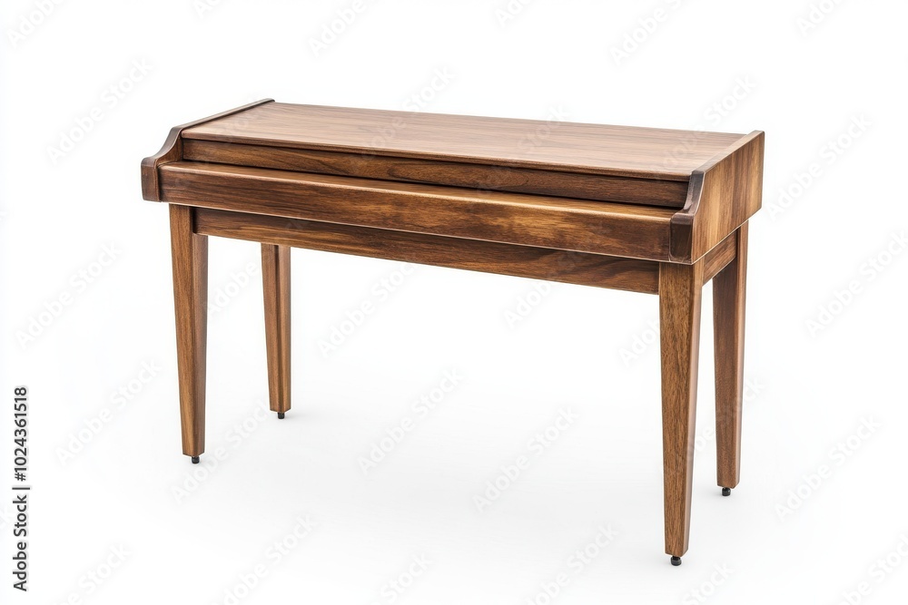 Piano bench isolate on white background, clipping path Piano bench isolate on white background, clipping path