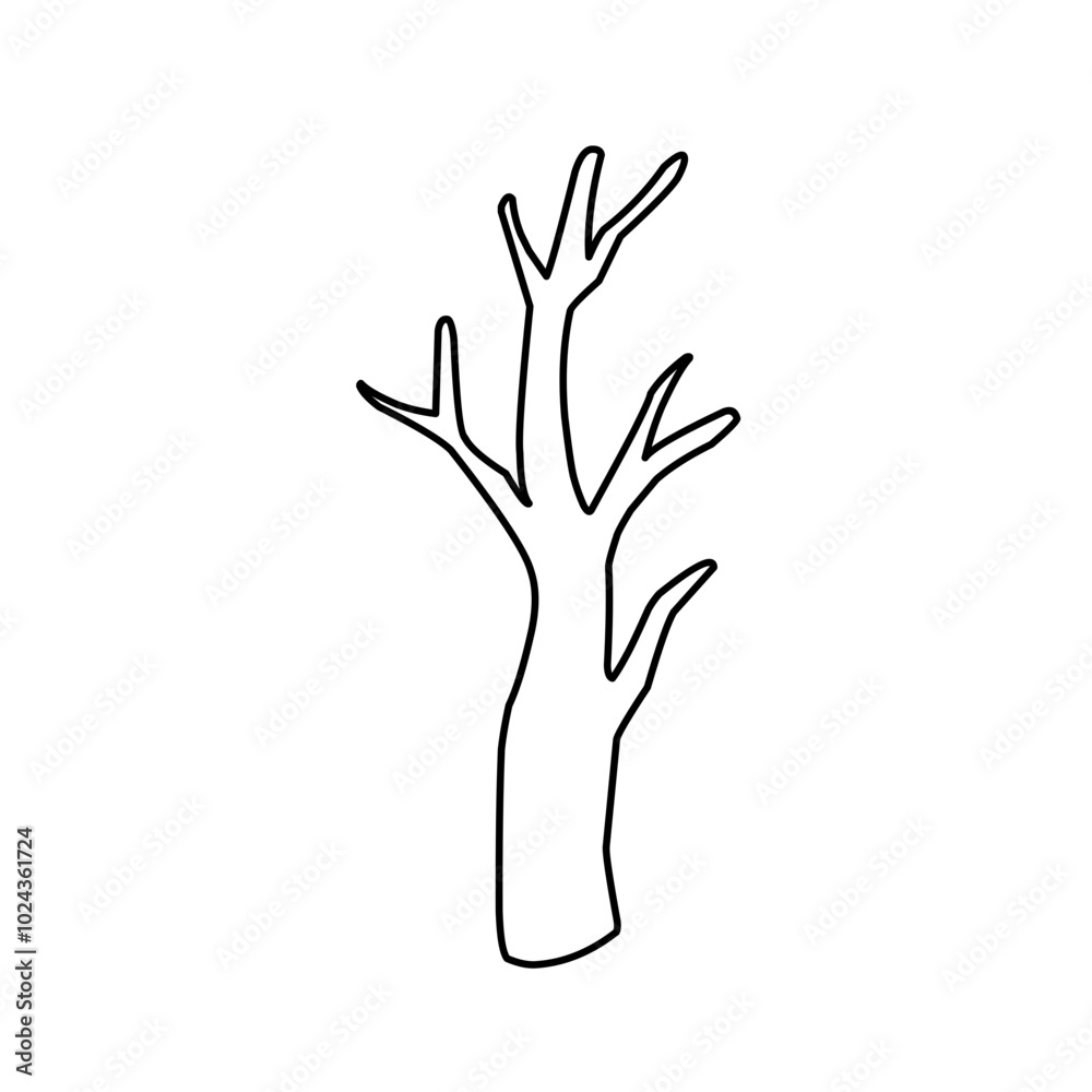 Obraz premium Dry Tree Trunk Outline 