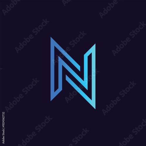 letter N logo design, Minimalist N initial based vector icon