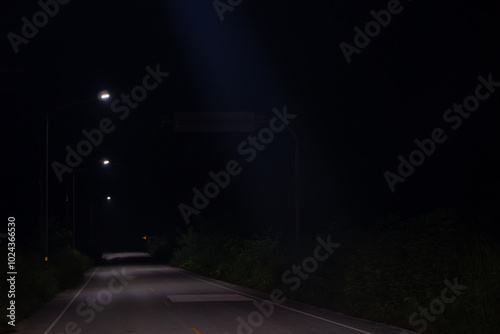 Obraz na plátne Empty road at night