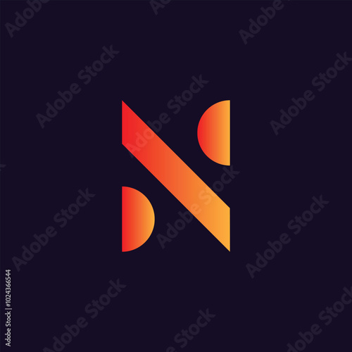 letter N logo design, Minimalist N initial based vector icon