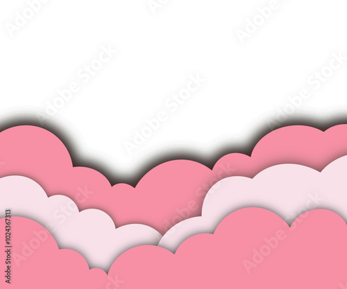 Sky Cloud Clipart background. Vector illustration. Layered paper cut style with shadows. Multi color rainbow  PNG Transparent Background