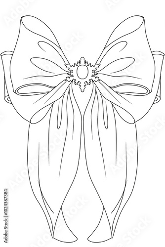 Bow Outline Illustration Drawable Printable