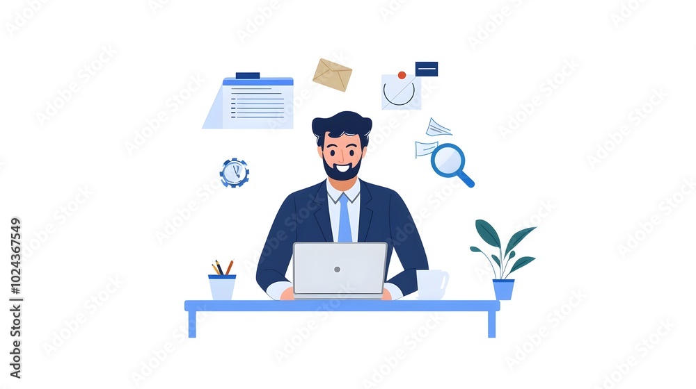 Online business conference with video calls presentations and flat design Digital productivity tools for modern enterprises and professionals Online business conference with video calls presentations and flat design Digital productivity tools for modern enterprises and professionals