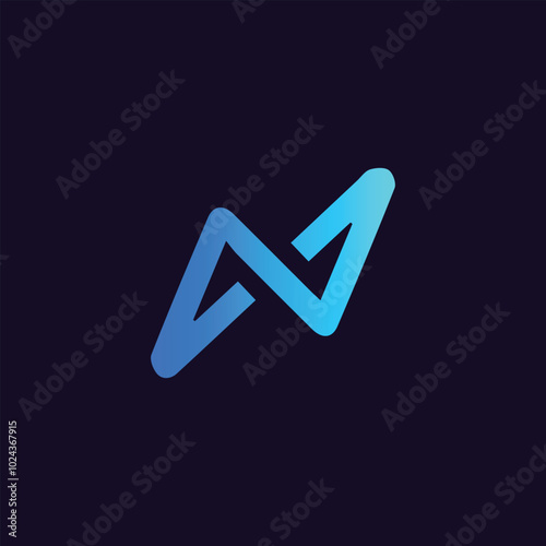 letter N logo design, Minimalist N initial based vector icon