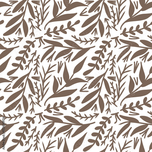 Flower Plant Seamless Pattern Beautiful Soft Color Modern Simple PNG Transparent Background