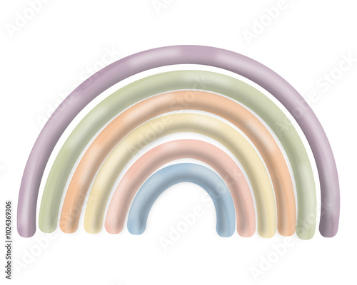 Rainbow Image Soft Color Set Multicolor Illustration PNG Transparent Background