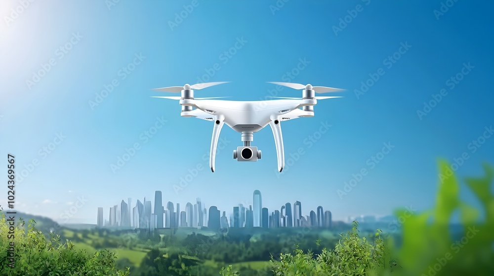 Aerial view of drone flying over a modern cityscape featuring skyscrapers high rise buildings and a sleek futuristic urban landscape Aerial view of drone flying over a modern cityscape featuring skyscrapers high rise buildings and a sleek futuristic urban landscape