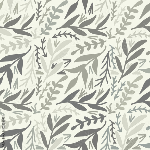 Flower Plant Seamless Pattern Beautiful Soft Color Modern Simple PNG Transparent Background