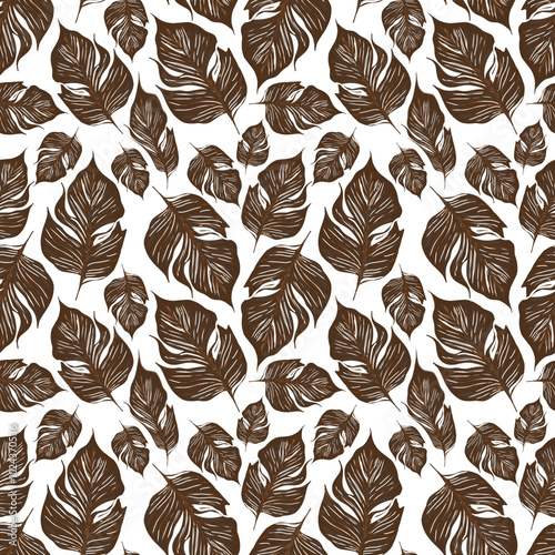 Flower Plant Seamless Pattern Beautiful Soft Color Modern Simple PNG Transparent Background
