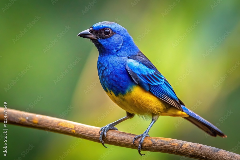 Blue and Gold Tanager Bangsia arcaei perched on a branch Blue and Gold Tanager Bangsia arcaei perched on a branch
