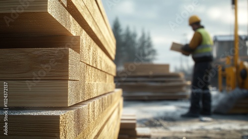 Wood Lumber Construction Closeup