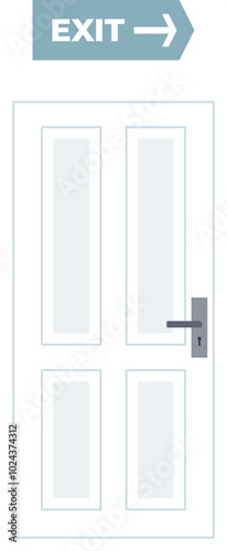 Exit sign above a door, symbolizing the end of a process like an exit interview.