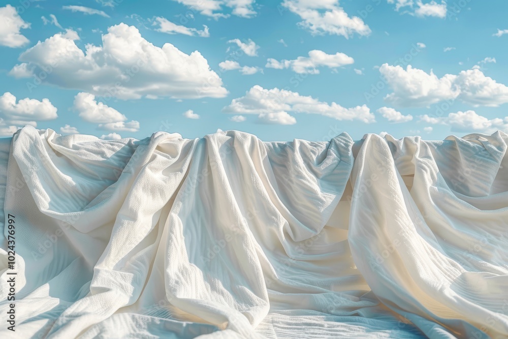 Clean clothes hanging on a clothesline in the wind Clean clothes hanging on a clothesline in the wind