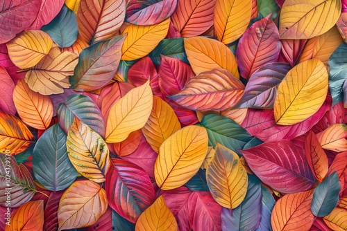 Wallpaper Mural A close up of many orange leaves on a background, generative ai image Torontodigital.ca