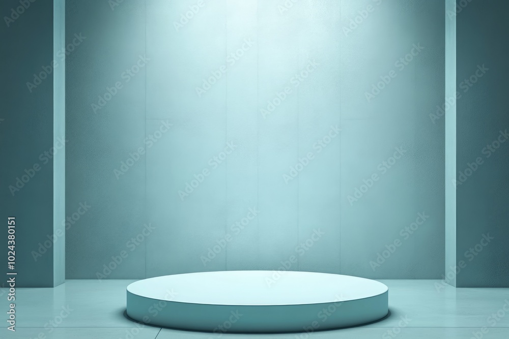 The serene round podium stands ready for an impactful presentation in an elegant venue