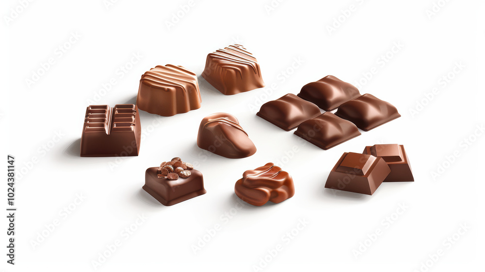 Delicious assorted chocolates arranged beautifully, showcasing various shapes and textures. Perfect for gifting or indulging in sweet treat Delicious assorted chocolates arranged beautifully, showcasing various shapes and textures. Perfect for gifting or indulging in sweet treat