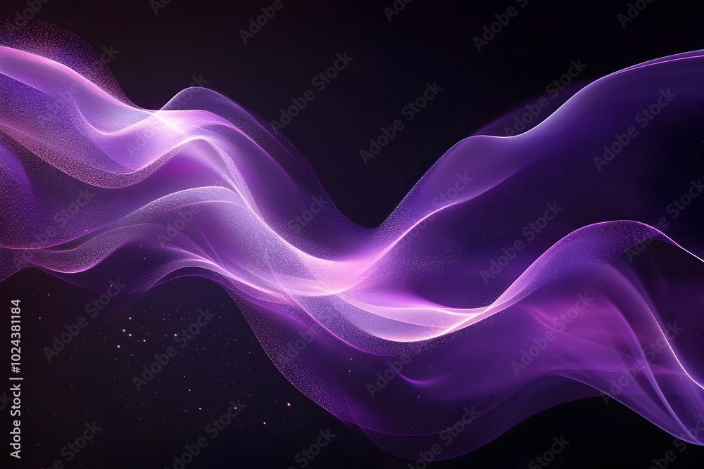 Dramatic Purple Smoke Movement on Black Abstract Background