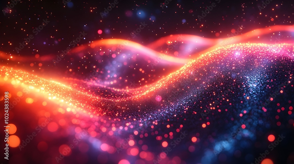 Fototapeta premium glowing neon fiber optic cables twisting in circular motion, radiating electric energy. 