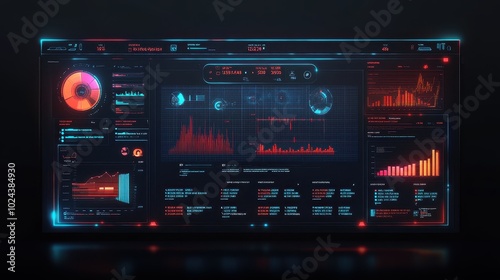 Futuristic Cyberpunk Data Visualization Dashboard