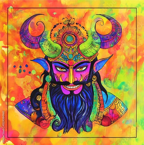 Portrait of demon king Ravana.