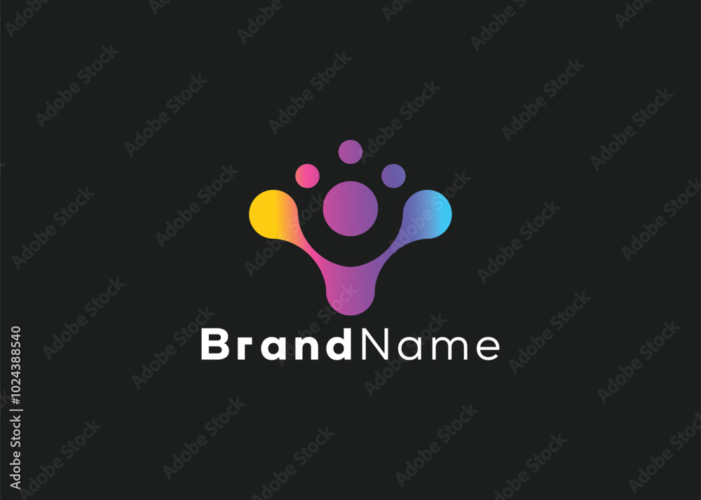Obraz premium Minimalist letter V technology logo. Modern style business futuristic tech logo
