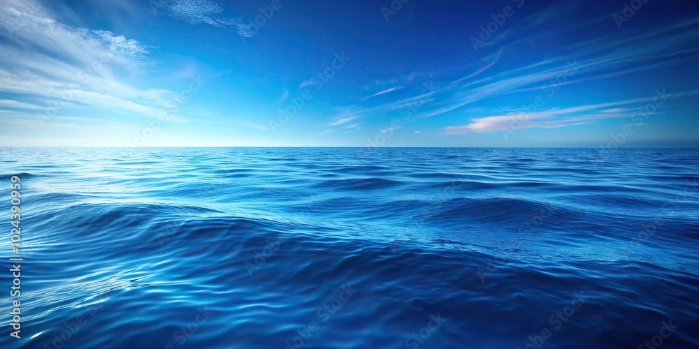 Fototapeta premium blue ocean background blending into horizon Depth of Field