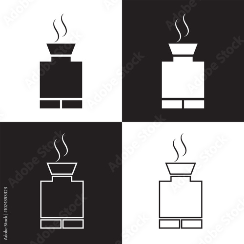 Cooling Tower icons vector set. isolated on white and black background. Vector illustration EPS 10