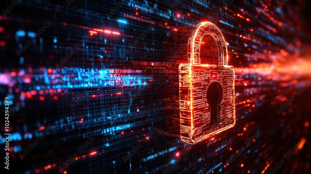 Fototapeta premium Digital Security Lock