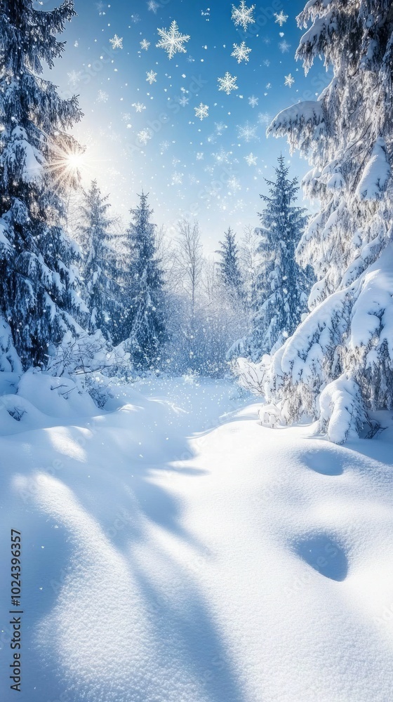 Obraz premium Silent Forest, Snowflakes