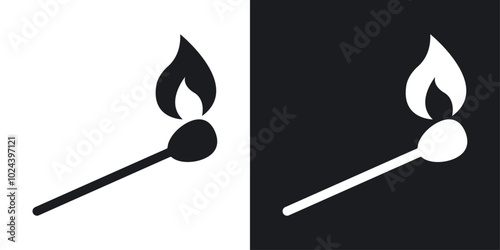 Matches icons. solid style vector