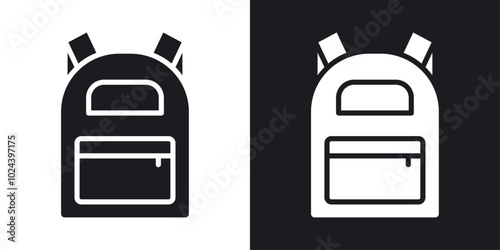 Backpack icons. solid style vector