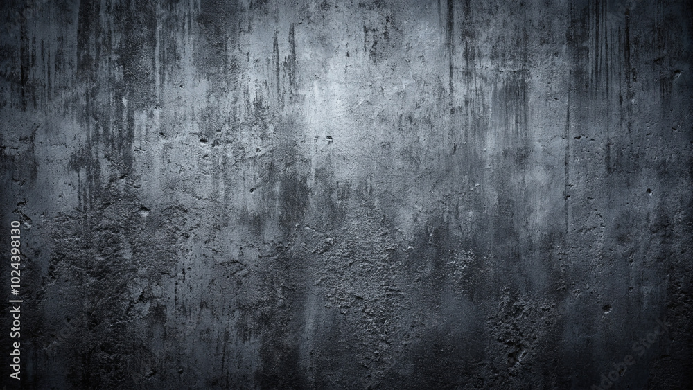Fototapeta premium The surface of a rugged concrete wall reveals various textures and weathering effects, creating a raw, industrial backdrop ideal for creative projects or designs