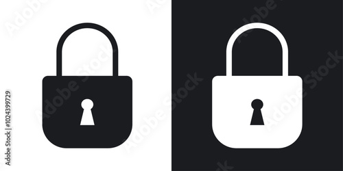 Lock icons. solid style vector