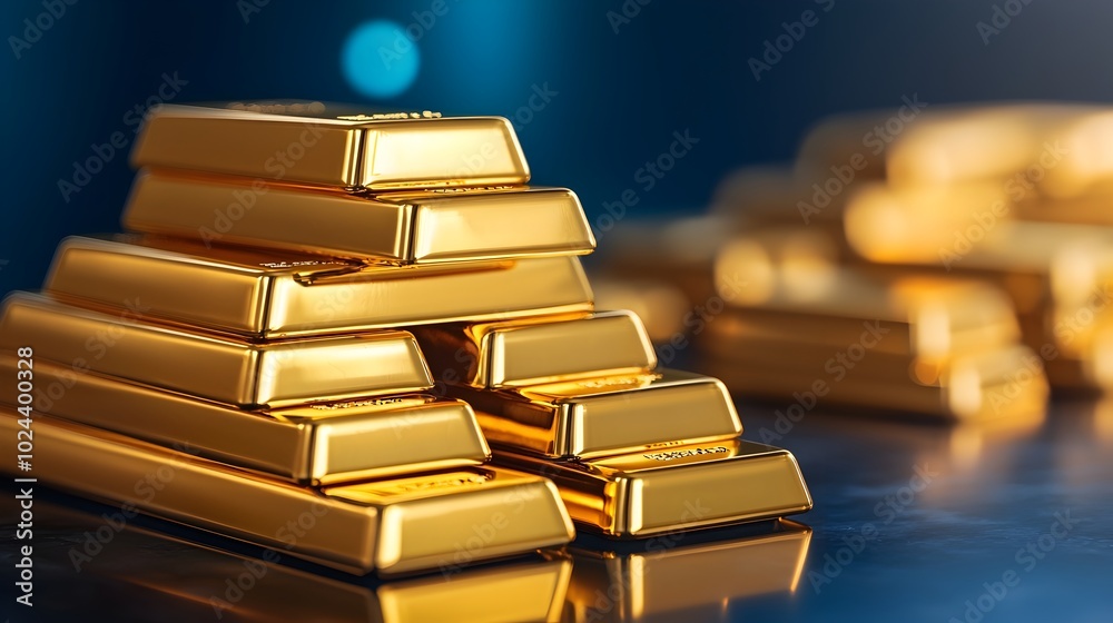 An impressive stack of shimmering gold bars meticulously arranged representing the epitome of wealth financial stability and the pursuit of prosperity An impressive stack of shimmering gold bars meticulously arranged representing the epitome of wealth financial stability and the pursuit of prosperity