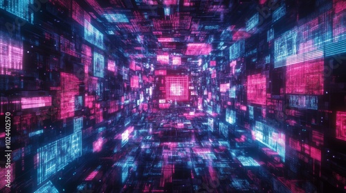 A picture shows data being processed, like a computer working. It represents the idea of global business and how technology connects everything. This image was created on a computer.