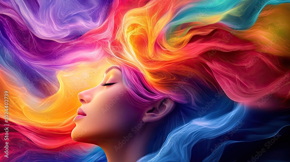 Surreal Scene of Mind Racing with Creative Ideas Surreal Scene of Mind Racing with Creative Ideas
