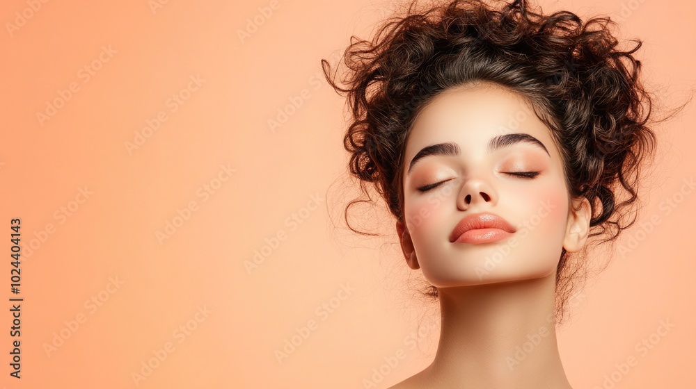 Professional Woman with Curly Hair and Soft Makeup Professional Woman with Curly Hair and Soft Makeup
