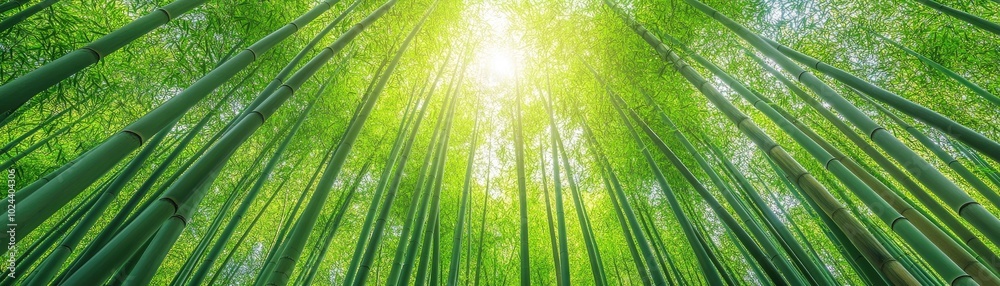 Tall Bamboo Forest with Vibrant Green Stalks Tall Bamboo Forest with Vibrant Green Stalks