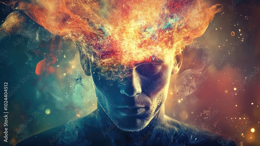 Abstract Representation of a Man with a Unique Head Design Abstract Representation of a Man with a Unique Head Design