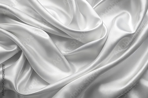 Tilted angle white gray satin texture panoramic background with soft blur pattern