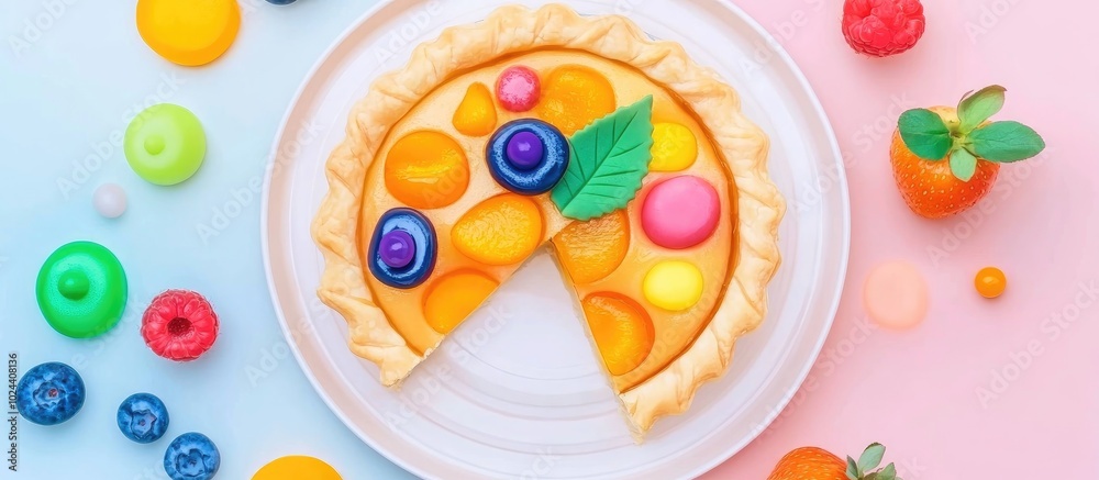 Closeup Homemade Apricot Pie With Fresh Fruits On White Wooden Table Top View Closeup Homemade Apricot Pie With Fresh Fruits On White Wooden Table Top View