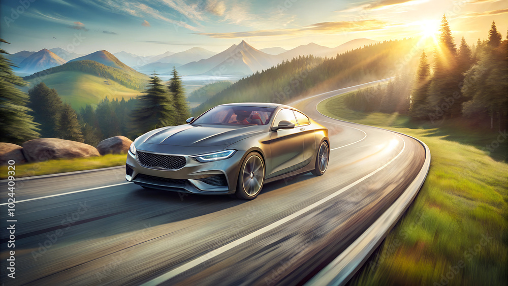 Naklejka premium design of modern a car on the road