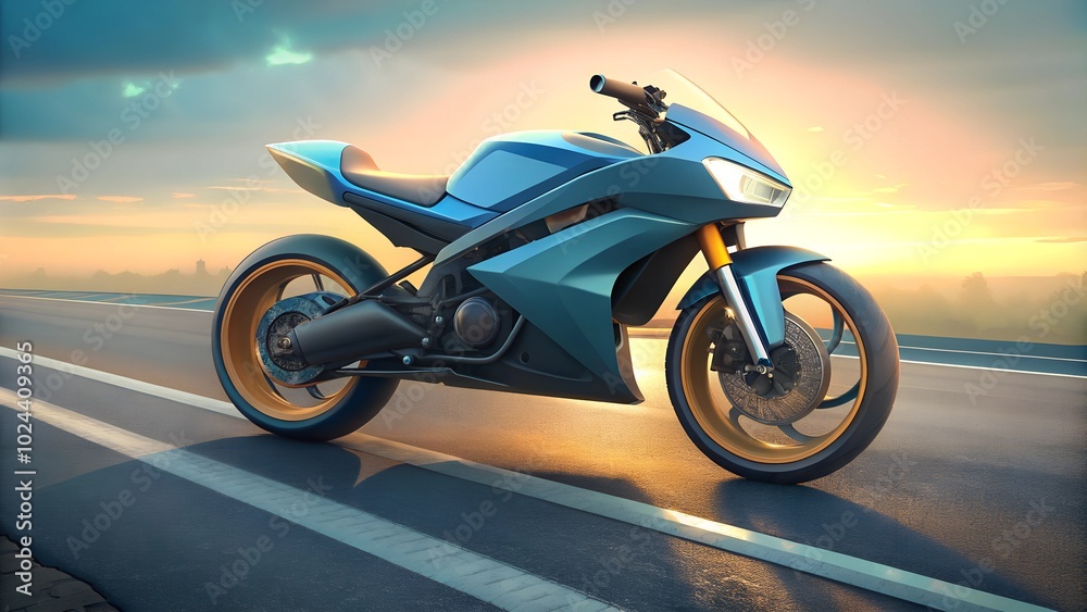Naklejka premium design of modern a motorbike on the road