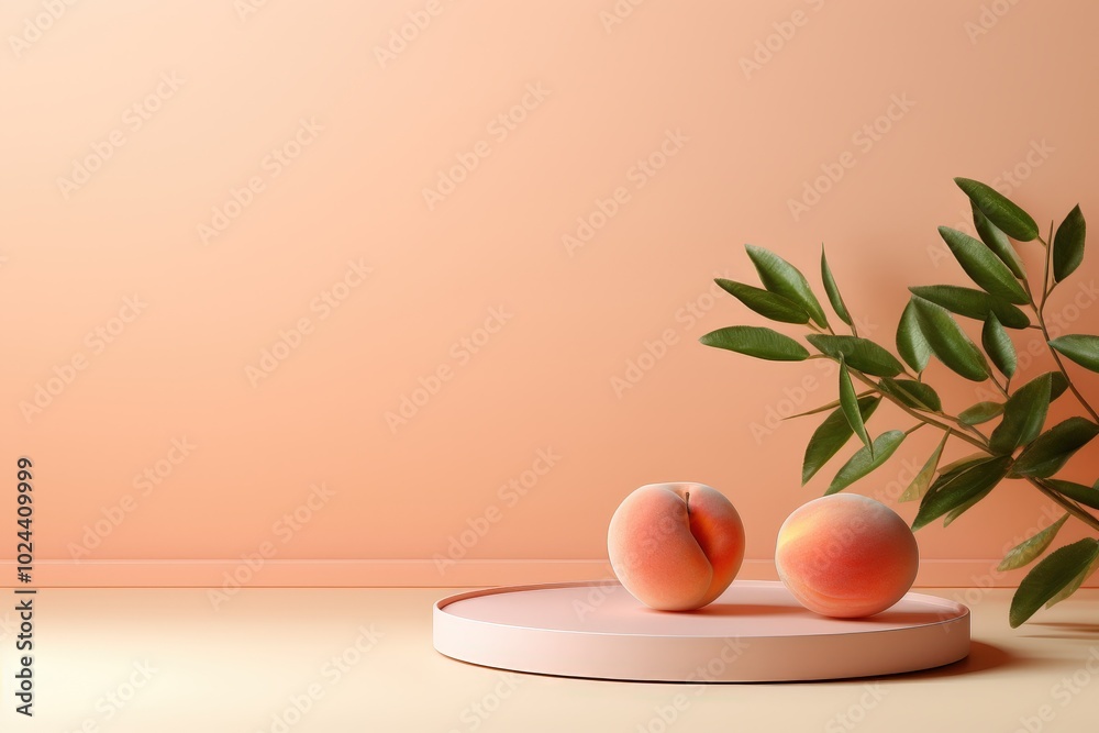 Peaches and Leaves Still Life Peaches and Leaves Still Life